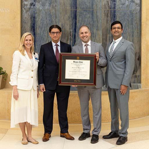 Left to right: Melissa Lyle, M.D., Juan Carlos Leoni Moreno, M.D., 2022-2023 fellow Jose Ruiz Morales, M.D., Rohan Goswami, M.D.