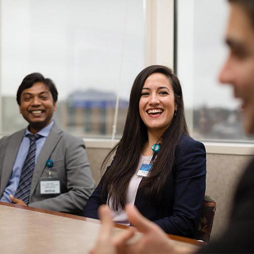 Clinical Informatics fellows in a meeting room at Mayo Clinic in Rochester, Minnesota.