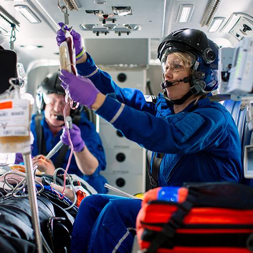 A Mayo Clinic emergency physician treating a patient