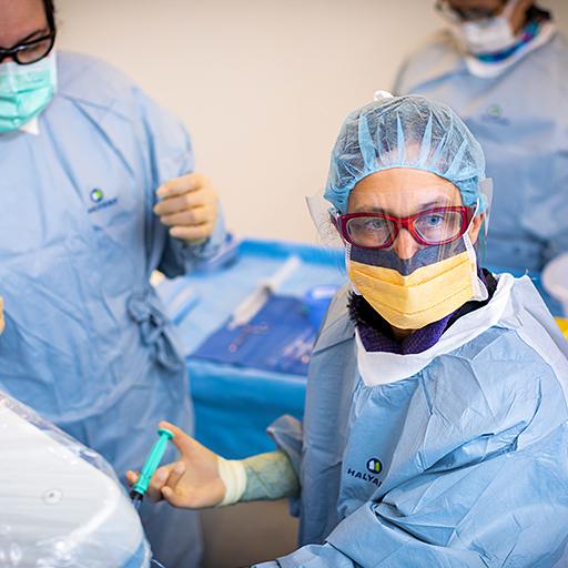 Interventional radiology resident in the operating room at Mayo Clinic in Rochester, Minnesota.