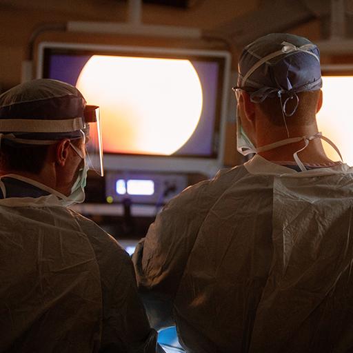 Orthopedic sports medicine fellows at work