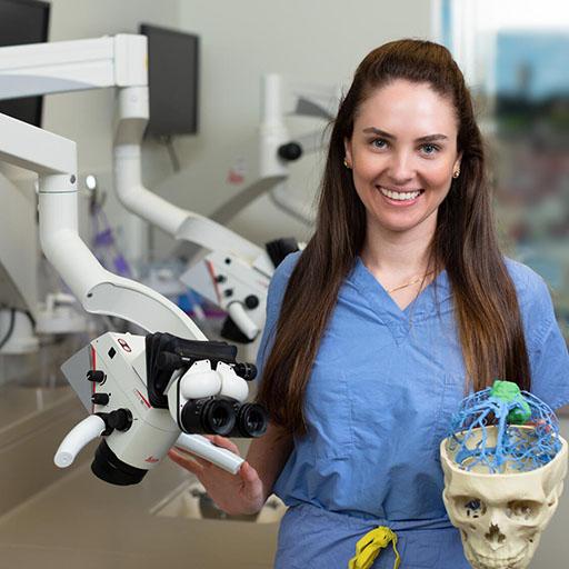 Trainee in the Skull Base/T-Bone Lab