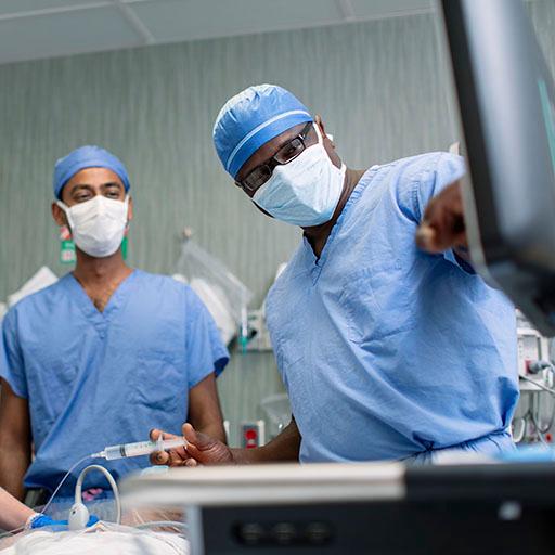 Regional Anesthesiology and Acute Pain Medicine fellows working in the operating room at Mayo Clinic in Rochester, Minnesota. 