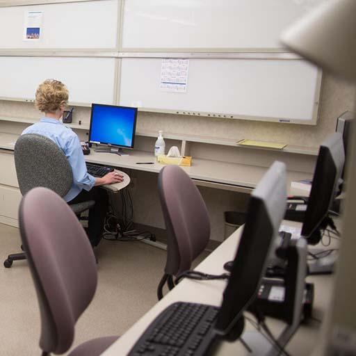 Trainee workroom in the Gonda building at Mayo Clinic in Rochester, Minnesota.