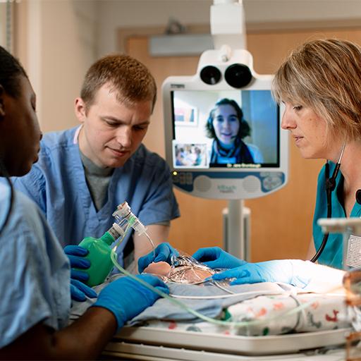 Rochester students in SIM lab