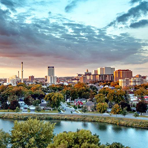 Summer skyline of Rochester, Minnesota