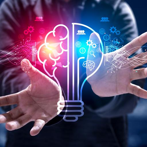 Hand Presenting Lightbulb Illustration