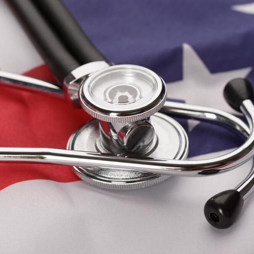 Image of Stethoscope on a flag