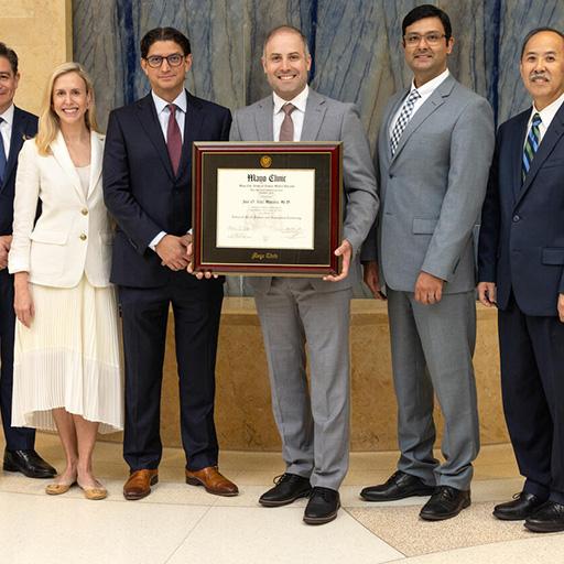 Dr. Leoni Moreno and staff presented a diploma to the 2022-2023 Advanced Heart Failure and Transplant Cardiology program fellow, Dr. Jose Ruiz Morales.