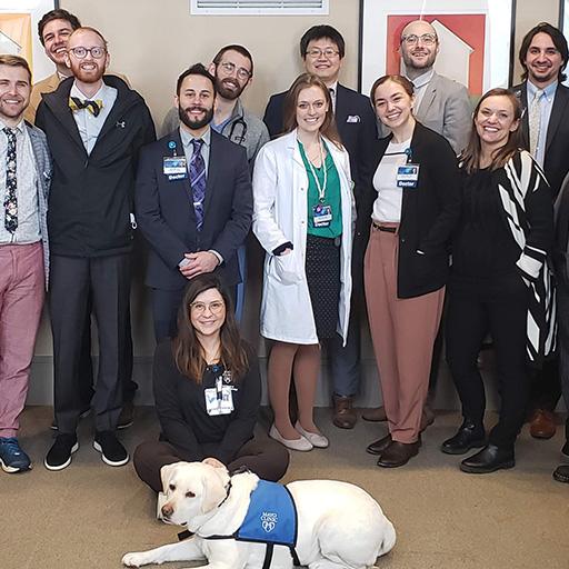 Consultation-Liaison Psychiatry fellow Dr. Fiona Fonseca is celebrated with other psychiatry residents and fellows during Thank a Resident Day.