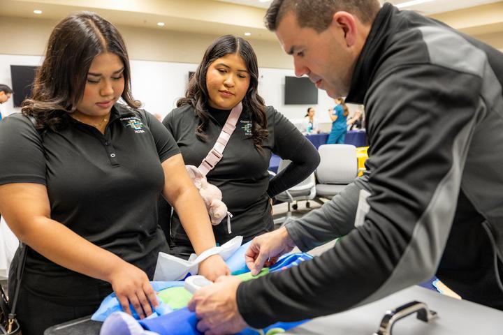 Visitor doing interactive activity