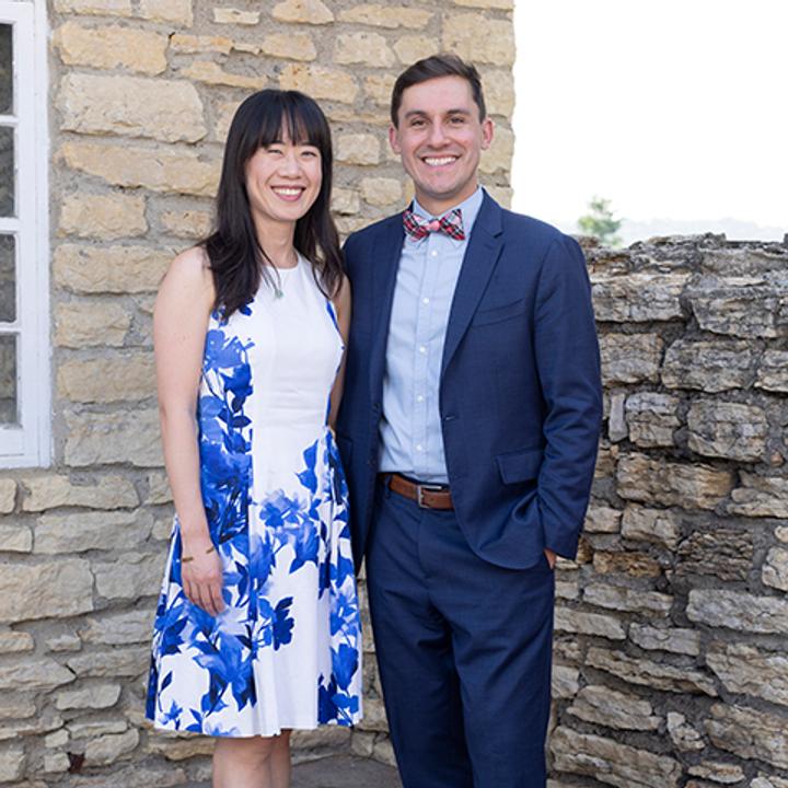 Doug Simonetto and Iris Wang posing together