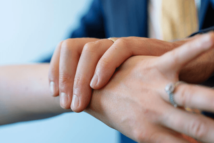 Physician examining patient.