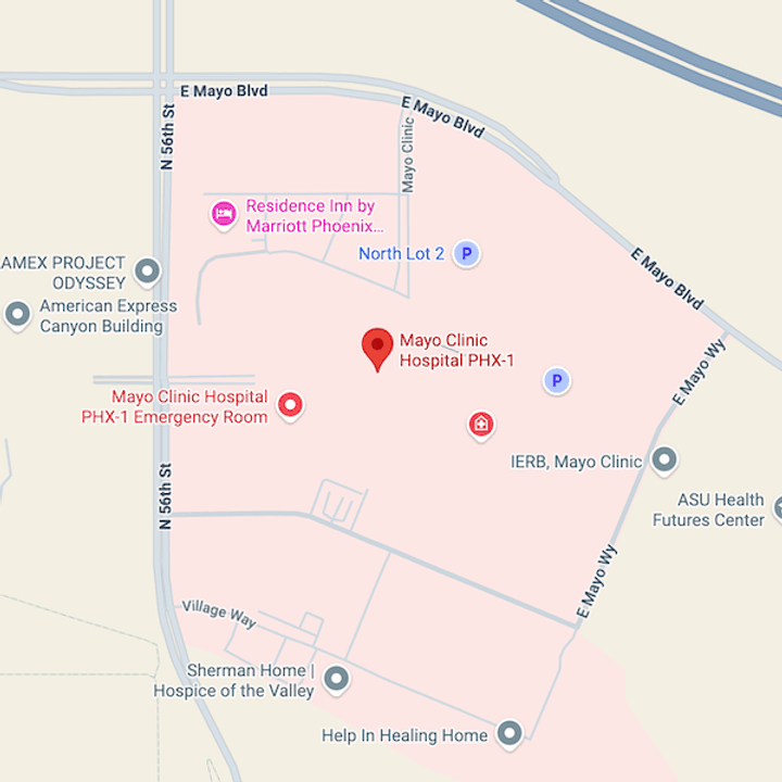 Map of Mayo Clinic Phoenix Location