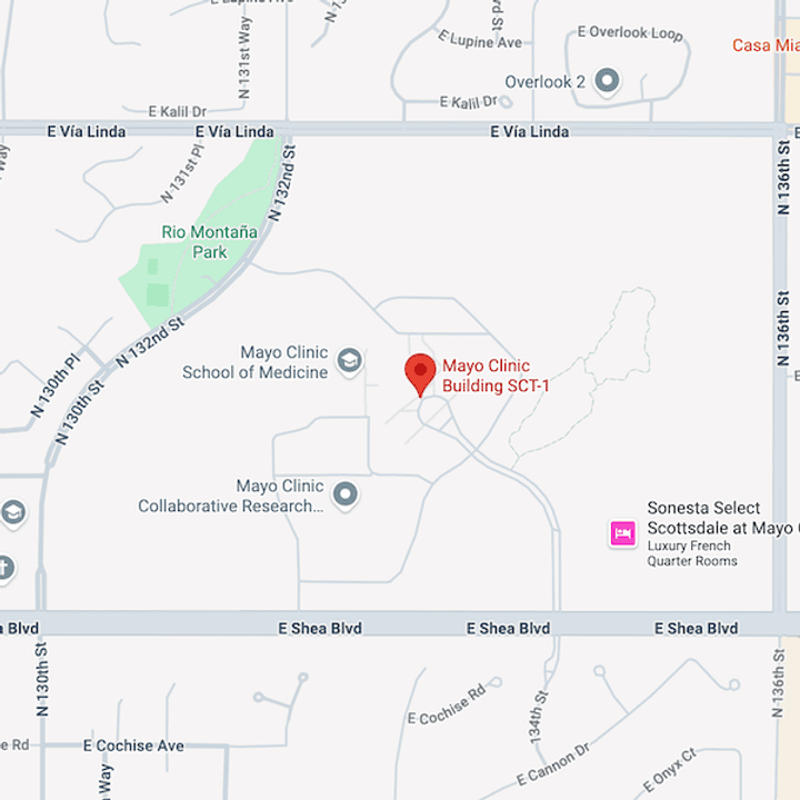 Map of Mayo Clinic Scottsdale Location