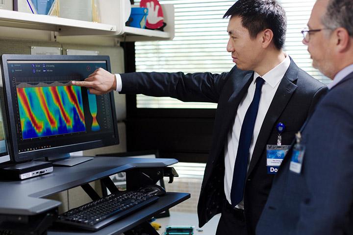 Advanced Esophageal Fellowship faculty member and trainee in the lab at Mayo Clinic in Phoenix, Arizona.