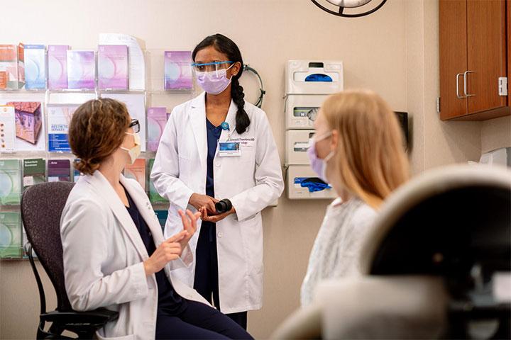 Dermatology residents in a consult at Mayo Clinic in Rochester, Minnesota.