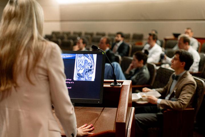 Radiology residents at a noon conference