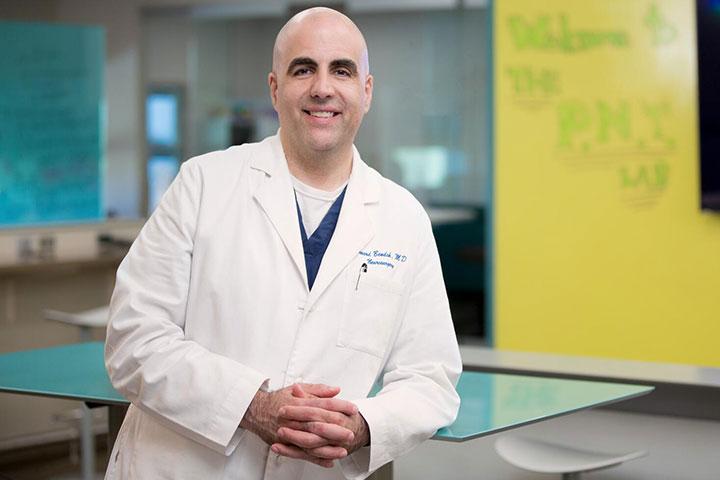 Environmental portrait of Neurologic Surgery Residency program director Bernard Bendok, M.D.