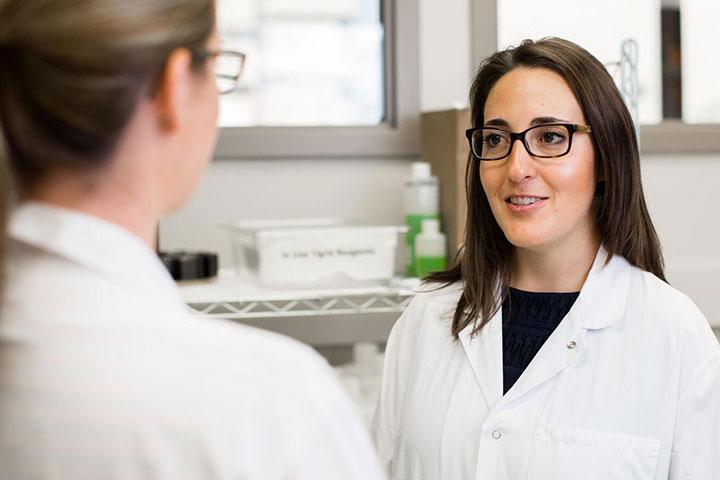Pediatric Infectious Diseases faculty and fellow in the lab at Mayo Clinic in Rochester, Minnesota.