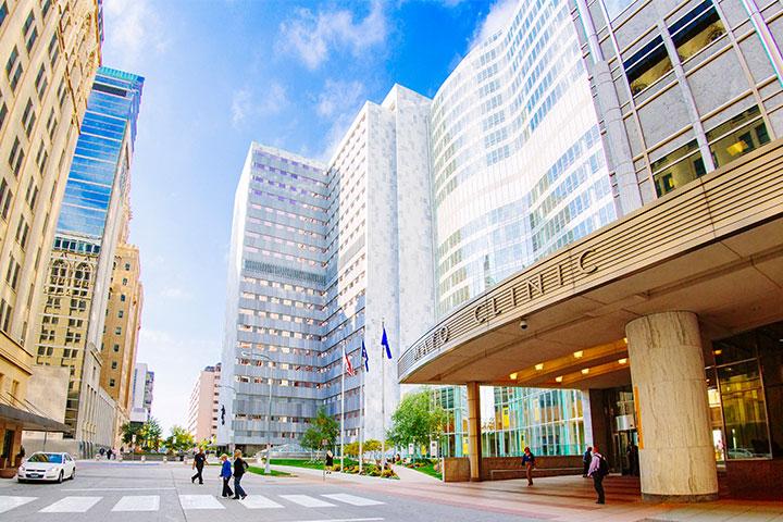 Mayo Clinic entrance in Rochester, Minnesota