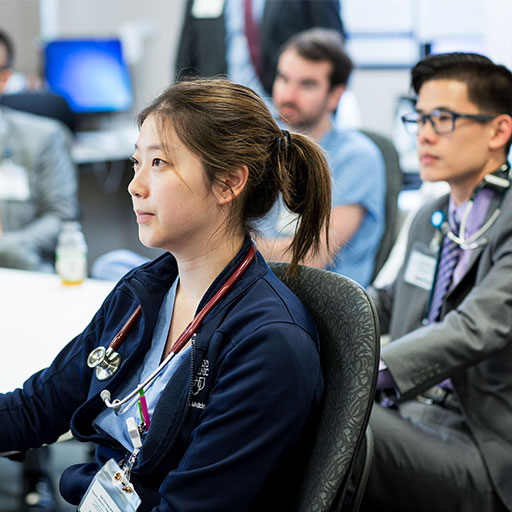 Medical students learning in classroom atmosphere